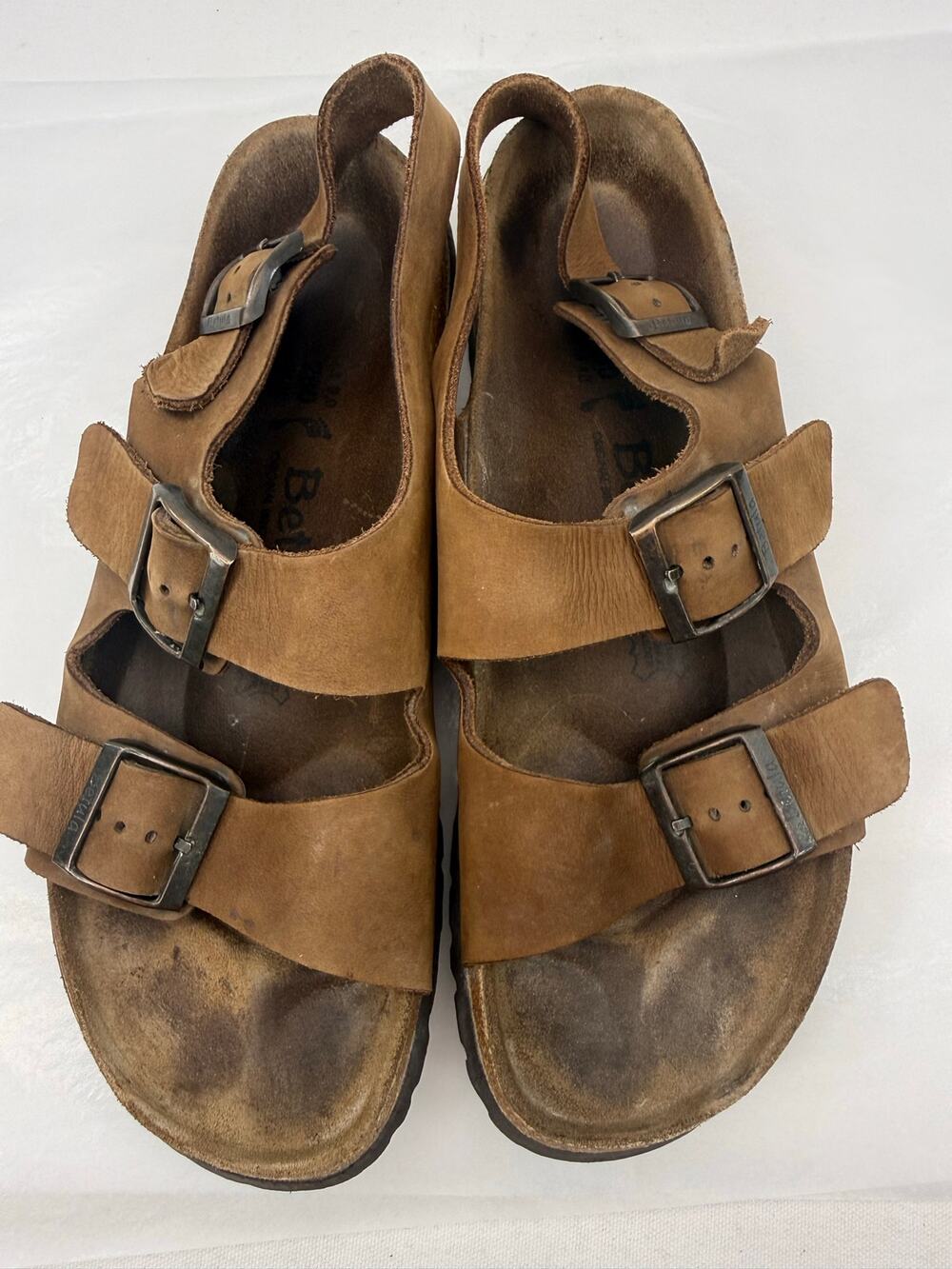 Betula by Birkenstock Milano Brown Leather 3 Strap Sandals Men’s Size 10